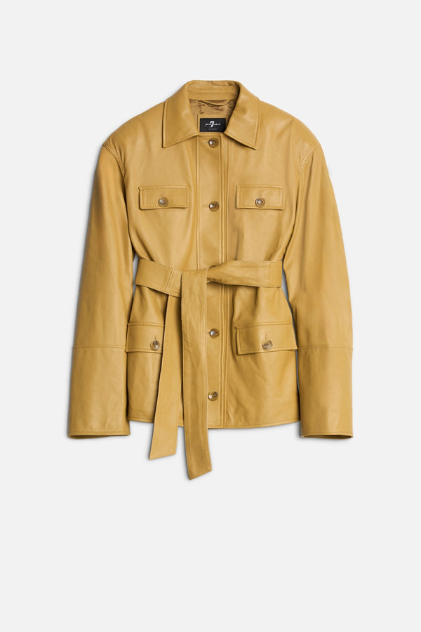 SAHARIANA CROPPED TRENCH in Leather