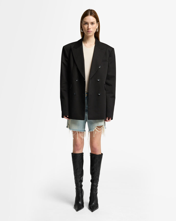 Double Breasted Blazer in Black | 7 For All Mankind Double Breasted Blazer in Black | 7 For All Mankind