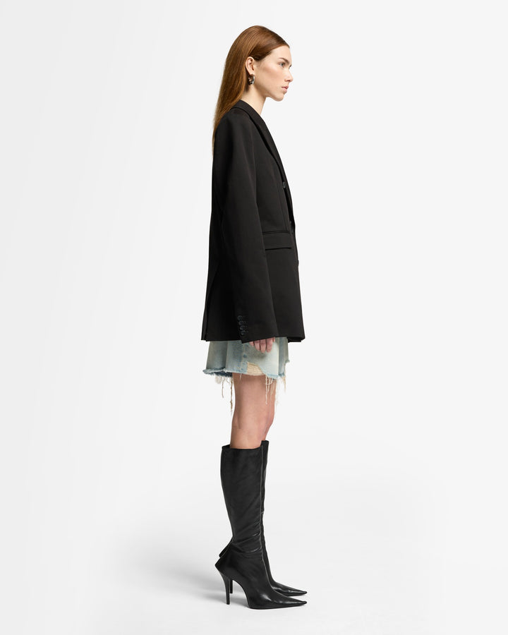 Double Breasted Blazer in Black | 7 For All Mankind
