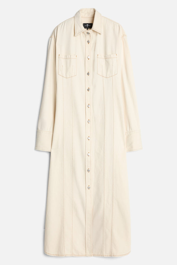 DENIM MAXI SHIRT DRESS