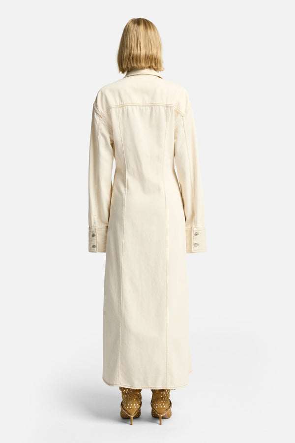 Denim Maxi Shirtdress in Solitary Star