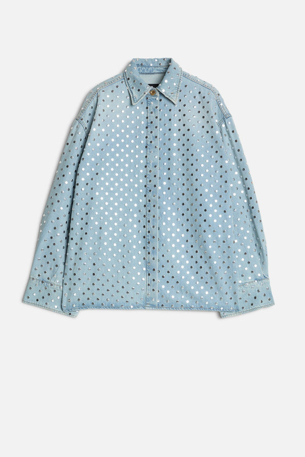 STUDDED DENIM OVERSHIRT