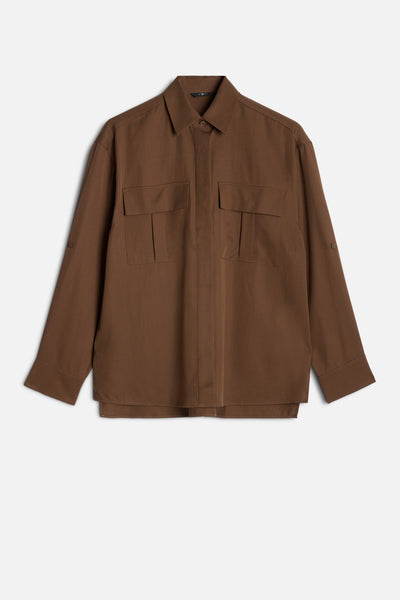 Lyocell Utility Shirt in Cocoa