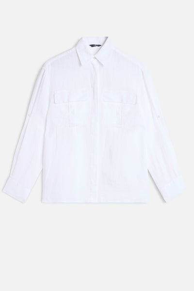 UTILITY LONG SLEEVE SHIRT in Linen White