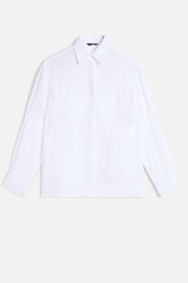 UTILITY LONG SLEEVE SHIRT in Linen