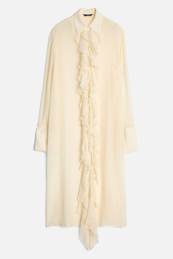 RUFFLE DRESS in Silk