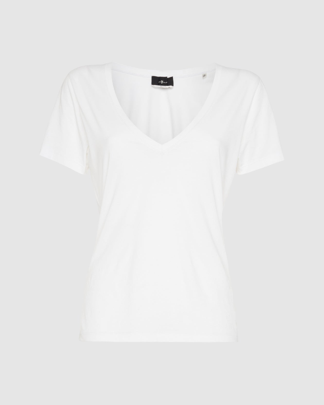 Pima Cotton Easy V-Neck Tee in Optic White | 7 For All Mankind