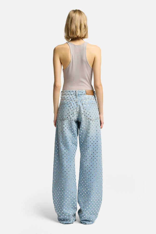 Studded Straight Trouser in Bleach