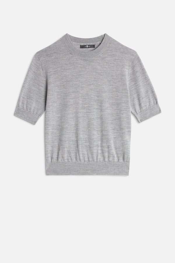 SHORT SLEEVE SWEATER in Wool