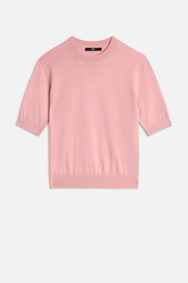SHORT SLEEVE SWEATER in Wool