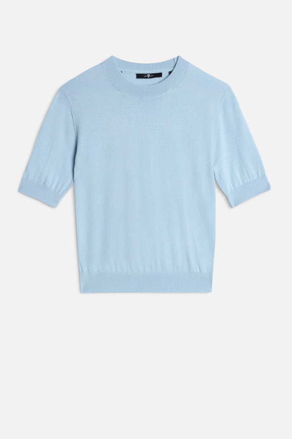 SHORT SLEEVE SWEATER in Wool