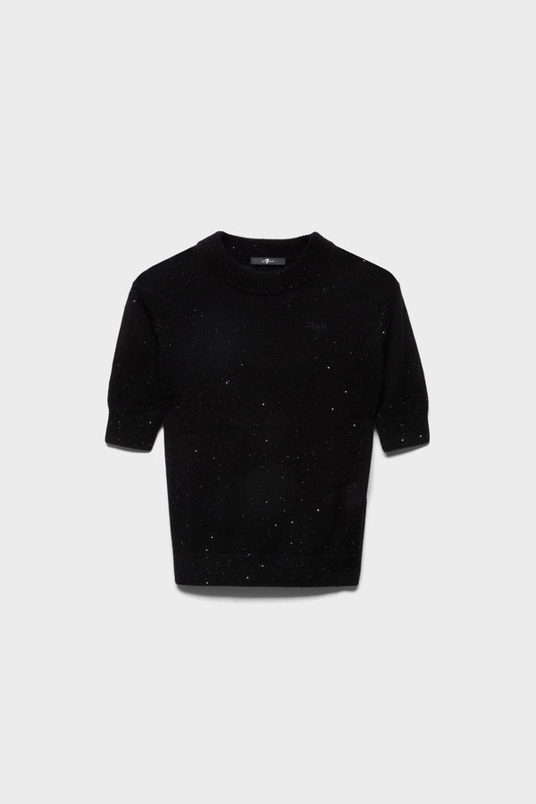 SHORT SLEEVE CREW NECK SWEATER in Wool