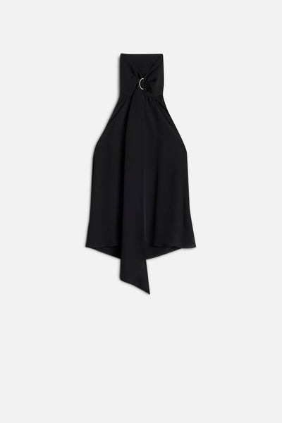 Silk Halter Top in Black