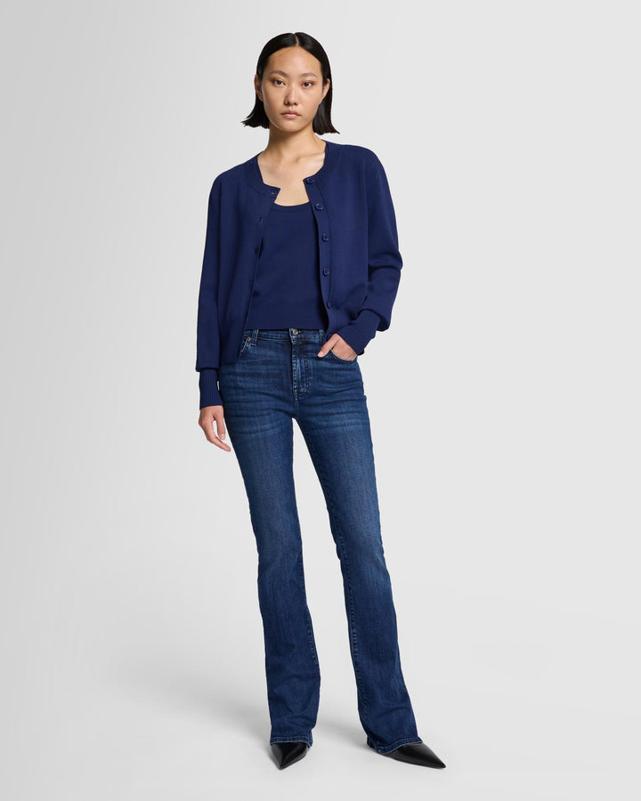 Ribbed Cardigan in Inkwell | 7 For All Mankind
