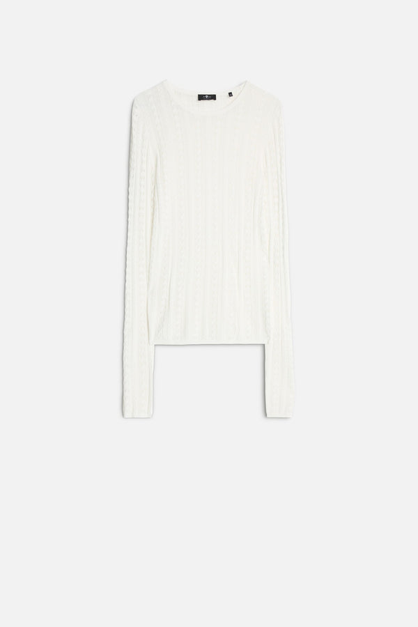 POINTELLE LONG SLEEVE SWEATER
