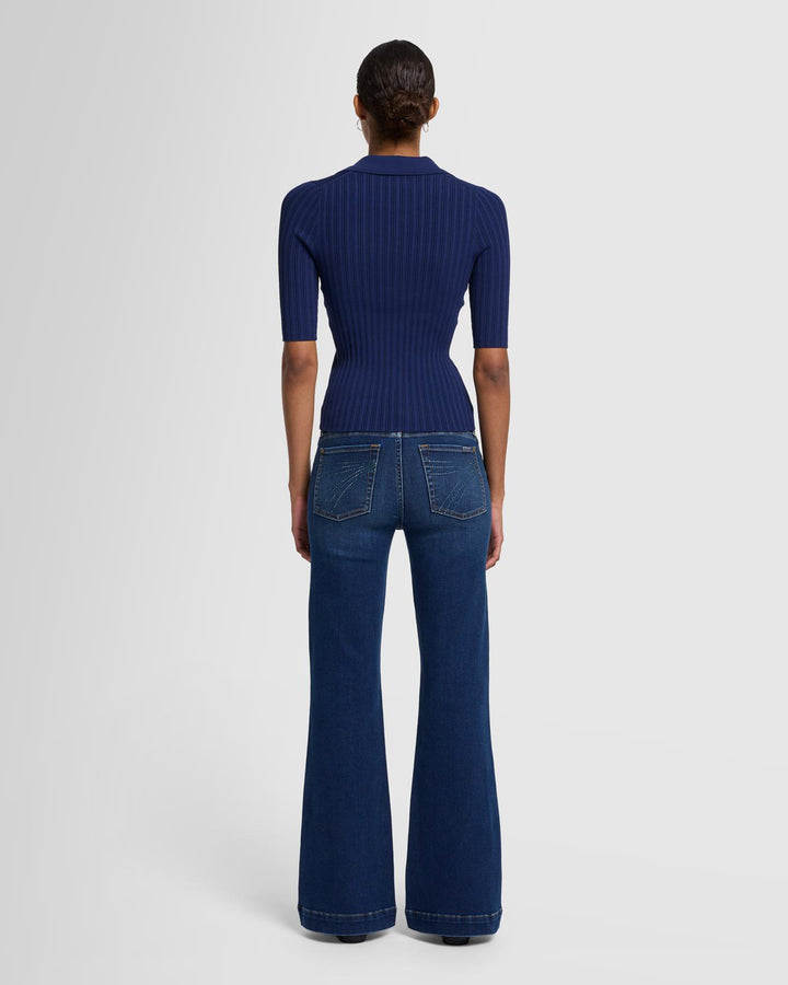 Ribbed Henley Sweater in Inkwell