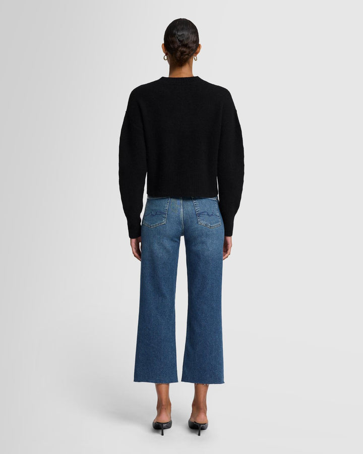 Cashmere Blend Cardigan in Black | 7 For All Mankind