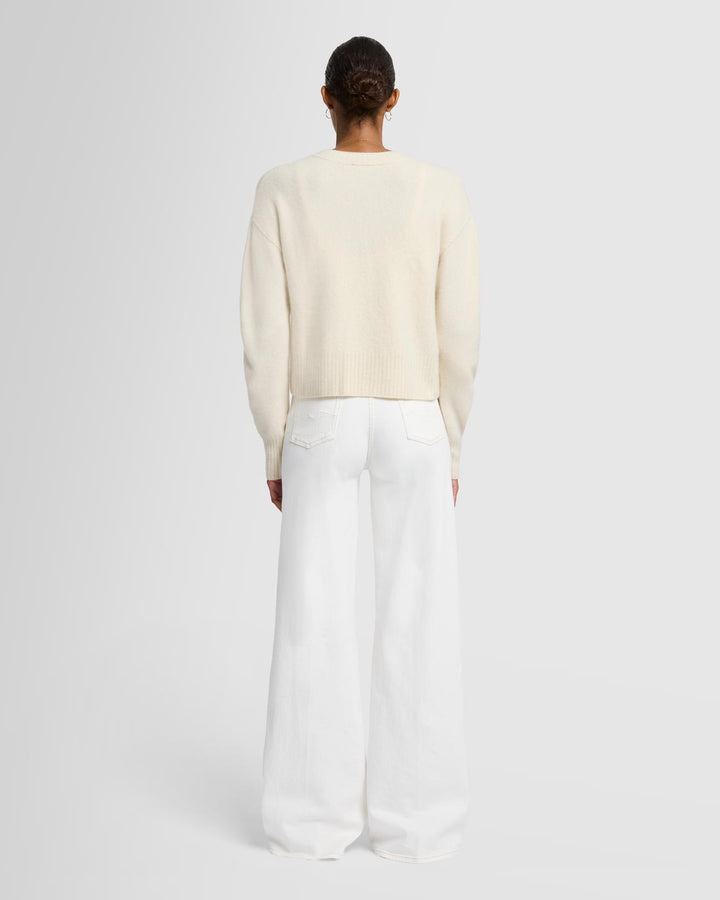 Cashmere Blend Cardigan in Milk