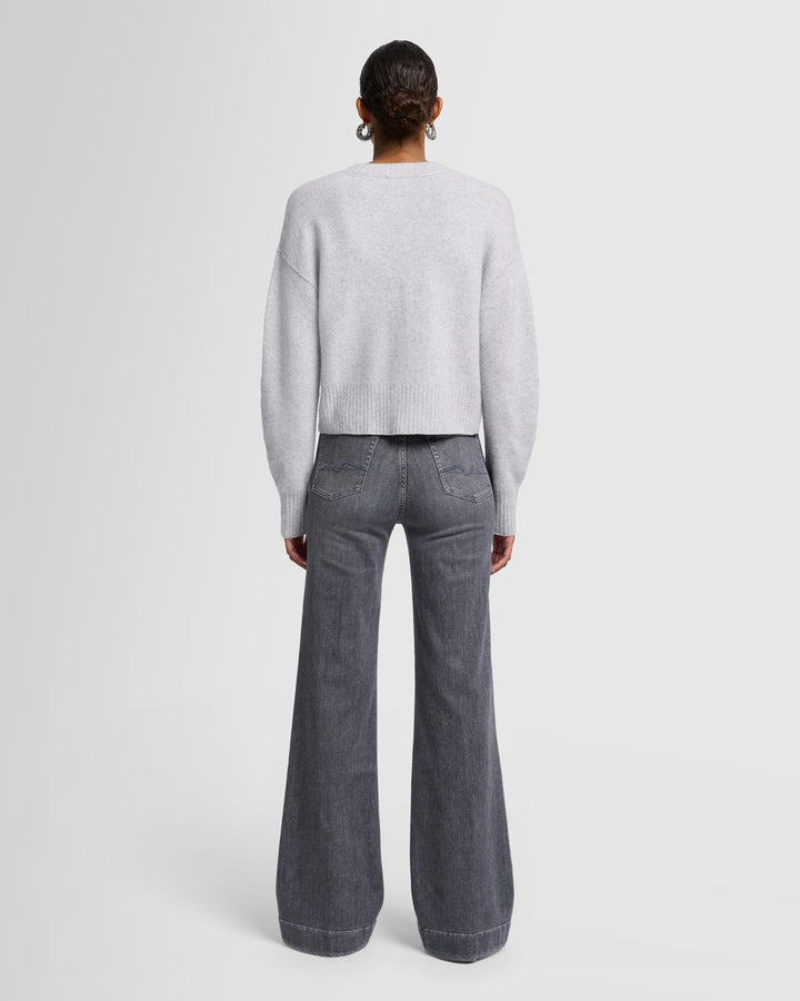 Cashmere Blend Cardigan in White Sand