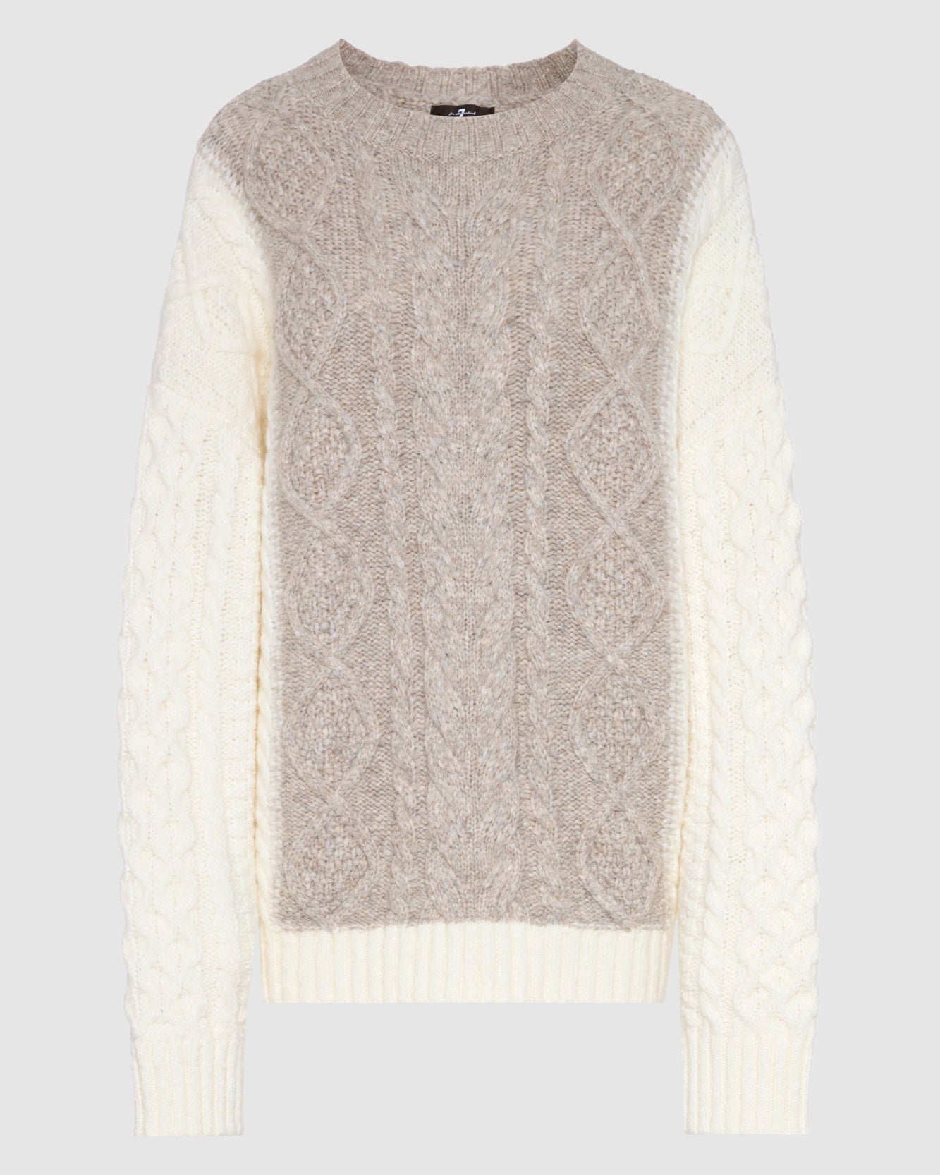 7 for all mankind Wool Mock Neck Cable Pullover Sweaters