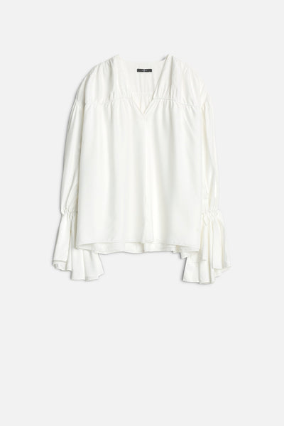 Silk Blend Ariel Shirt in White