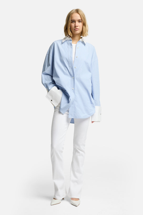 Poplin Oversized Shirt in Pinstripes