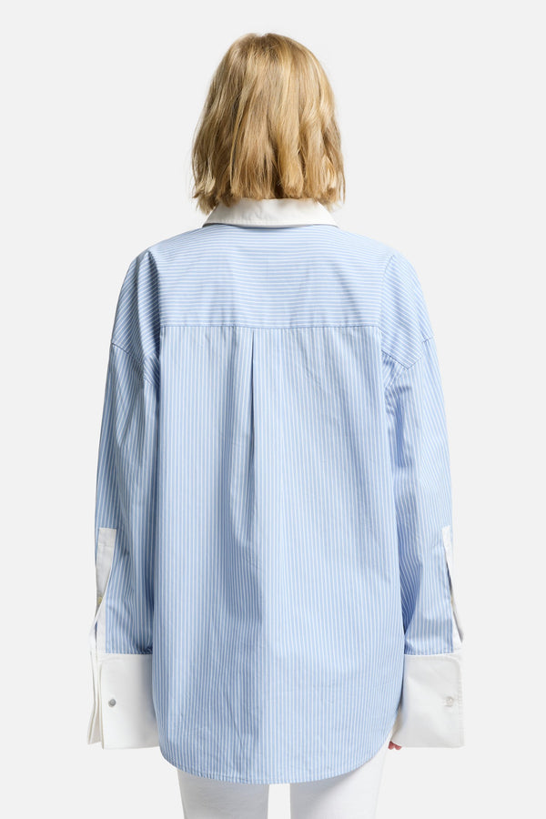 Poplin Oversized Shirt in Pinstripes