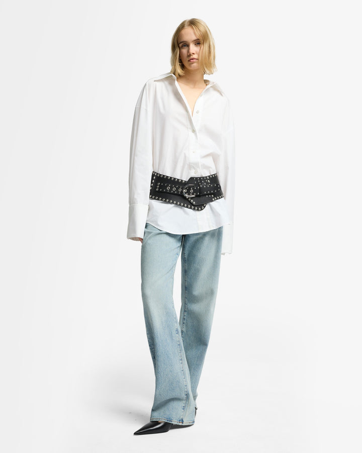 Poplin Oversized Shirt in White | 7 For All Mankind