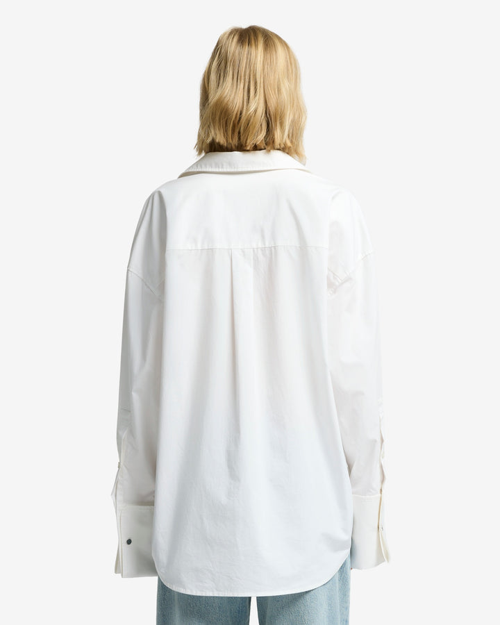Poplin Oversized Shirt in White | 7 For All Mankind