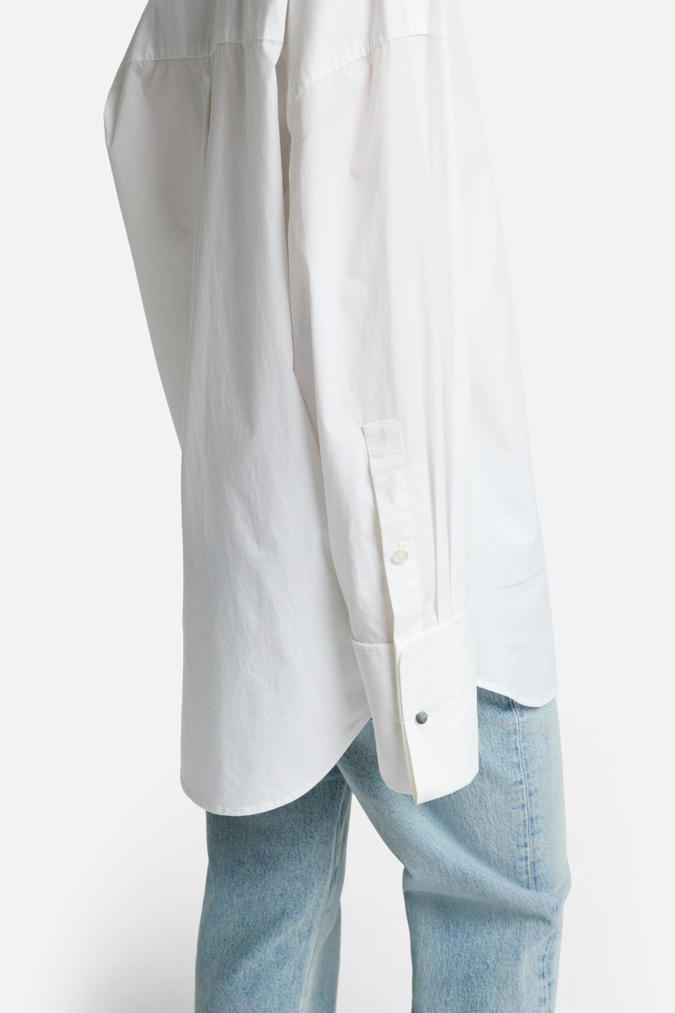 Poplin Oversized Shirt in White | 7 For All Mankind