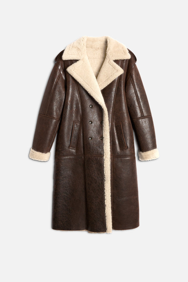 LEATHER SHEARLING COAT