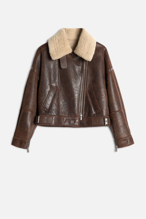 LEATHER SHEARLING JACKET