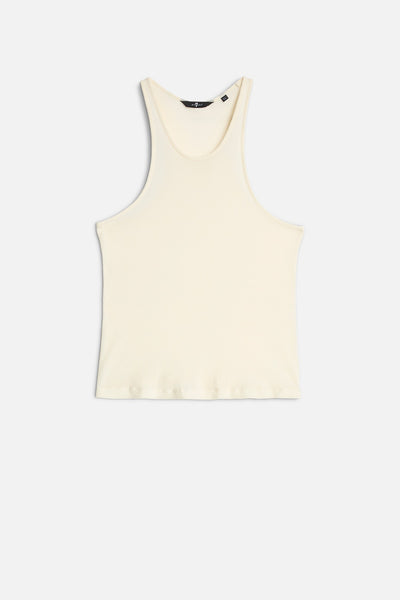 Racer Front Tank in White
