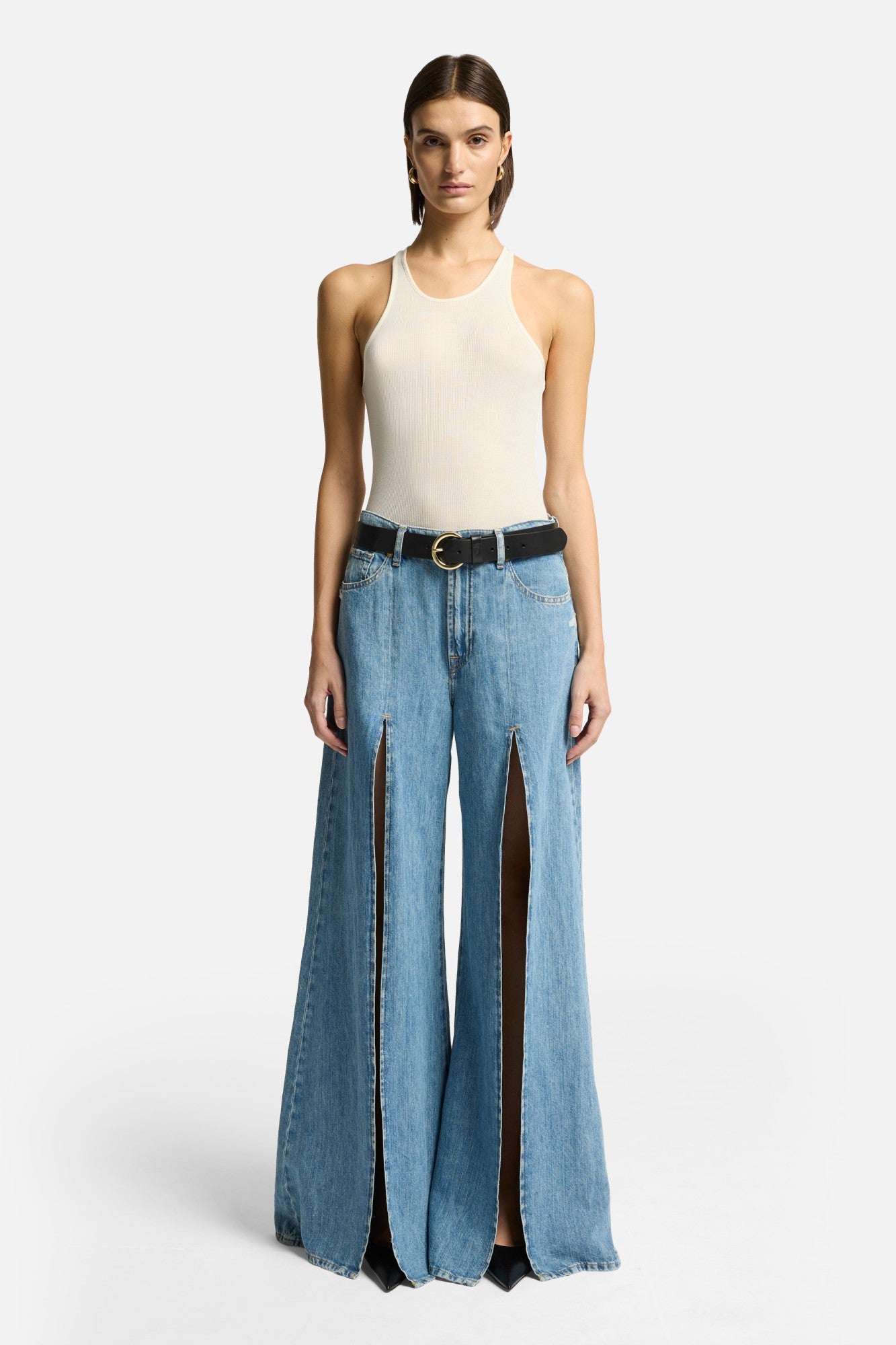 Racer Front Tank in White | 7 For All Mankind