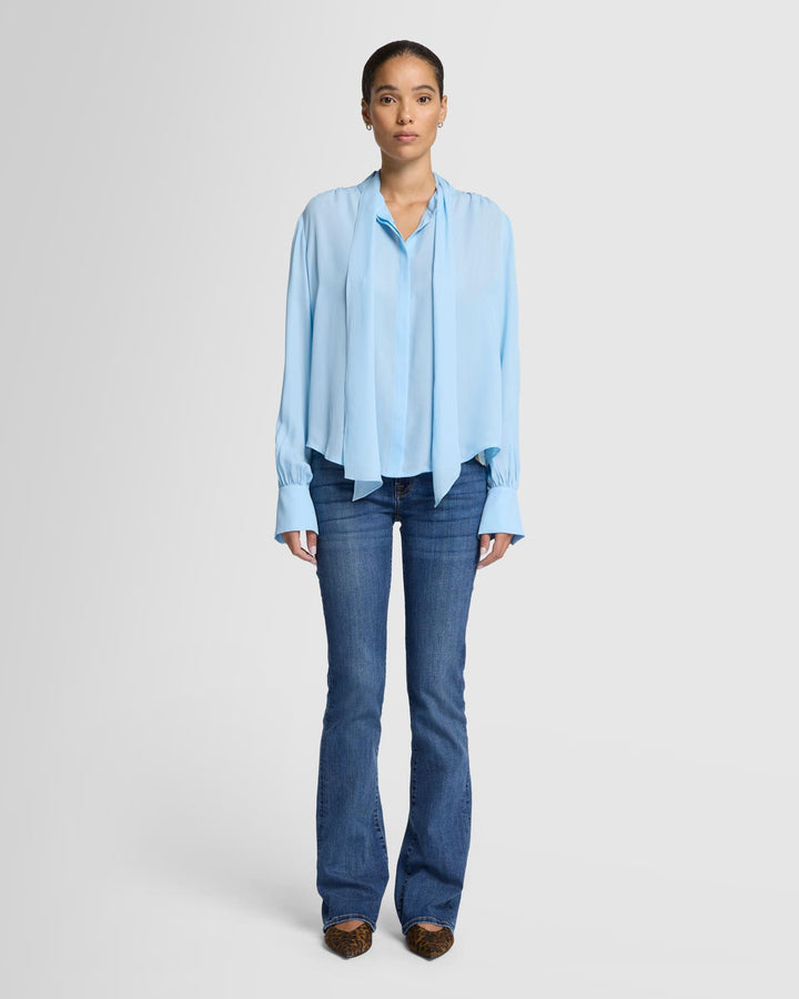 Silk Bow Shirt in Starburst