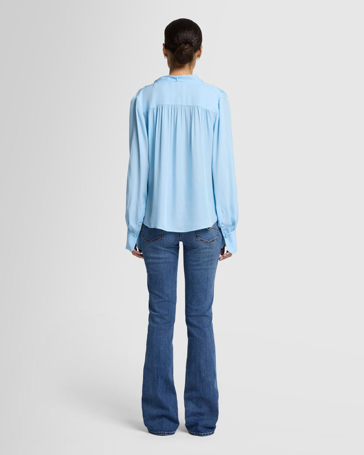 Silk Bow Shirt in Starburst