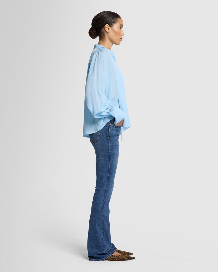 Silk Bow Shirt in Starburst
