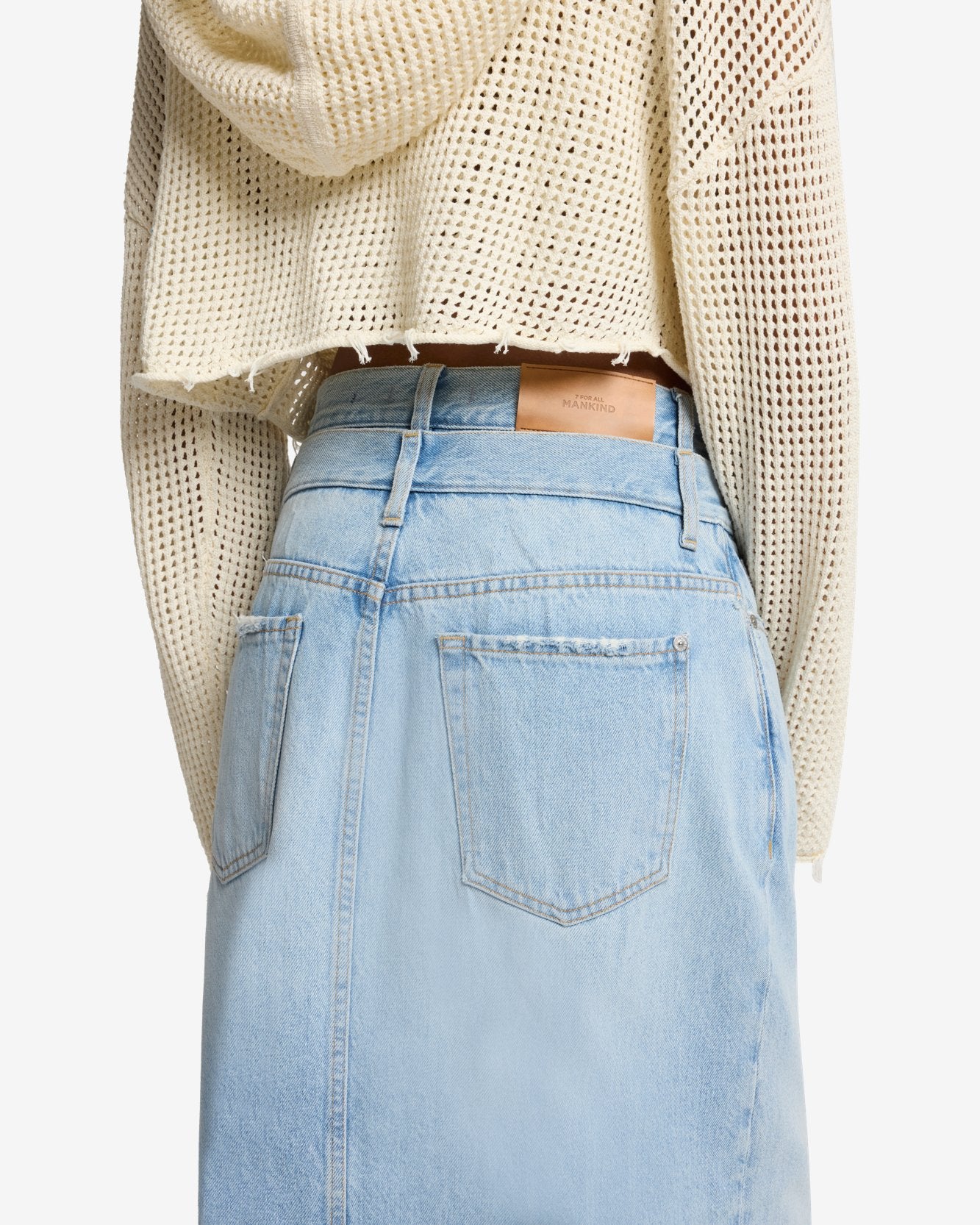 Double Waist Skirt in Bleach | 7 For All Mankind