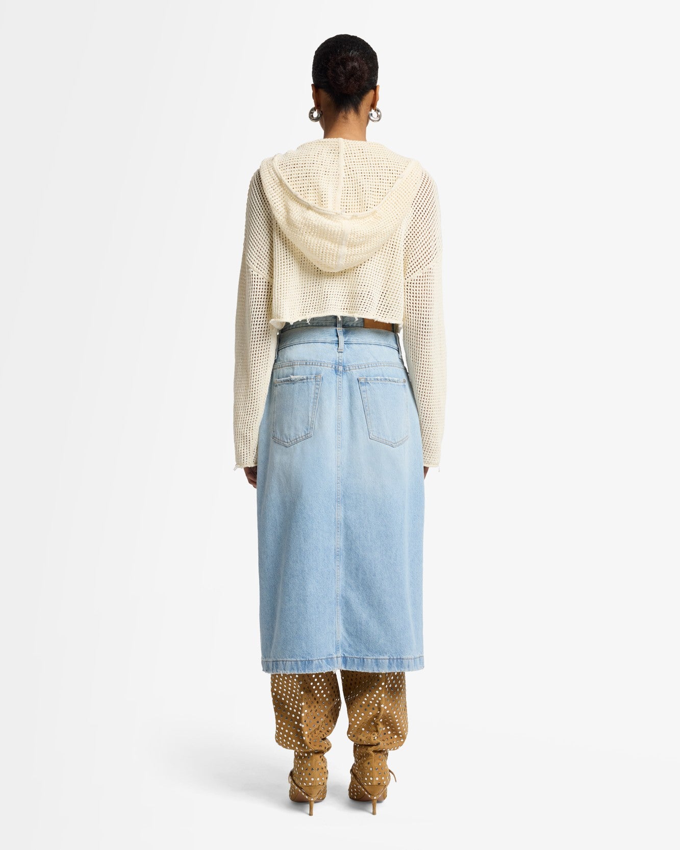 Double Waist Skirt in Bleach | 7 For All Mankind