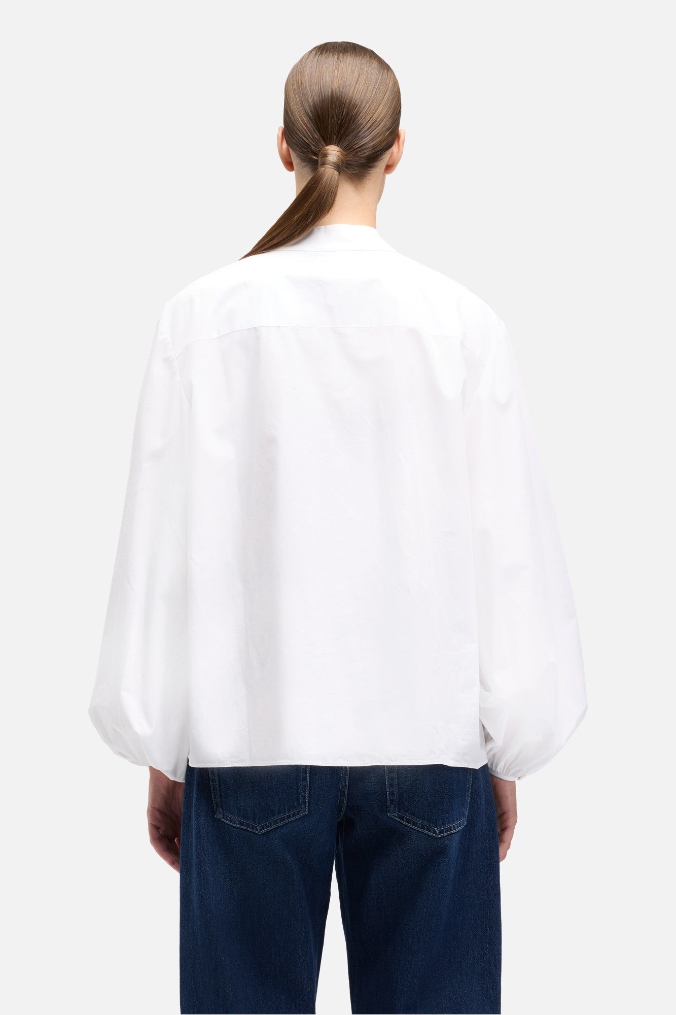 Poplin Balloon Sleeve Shirt in White | 7 For All Mankind