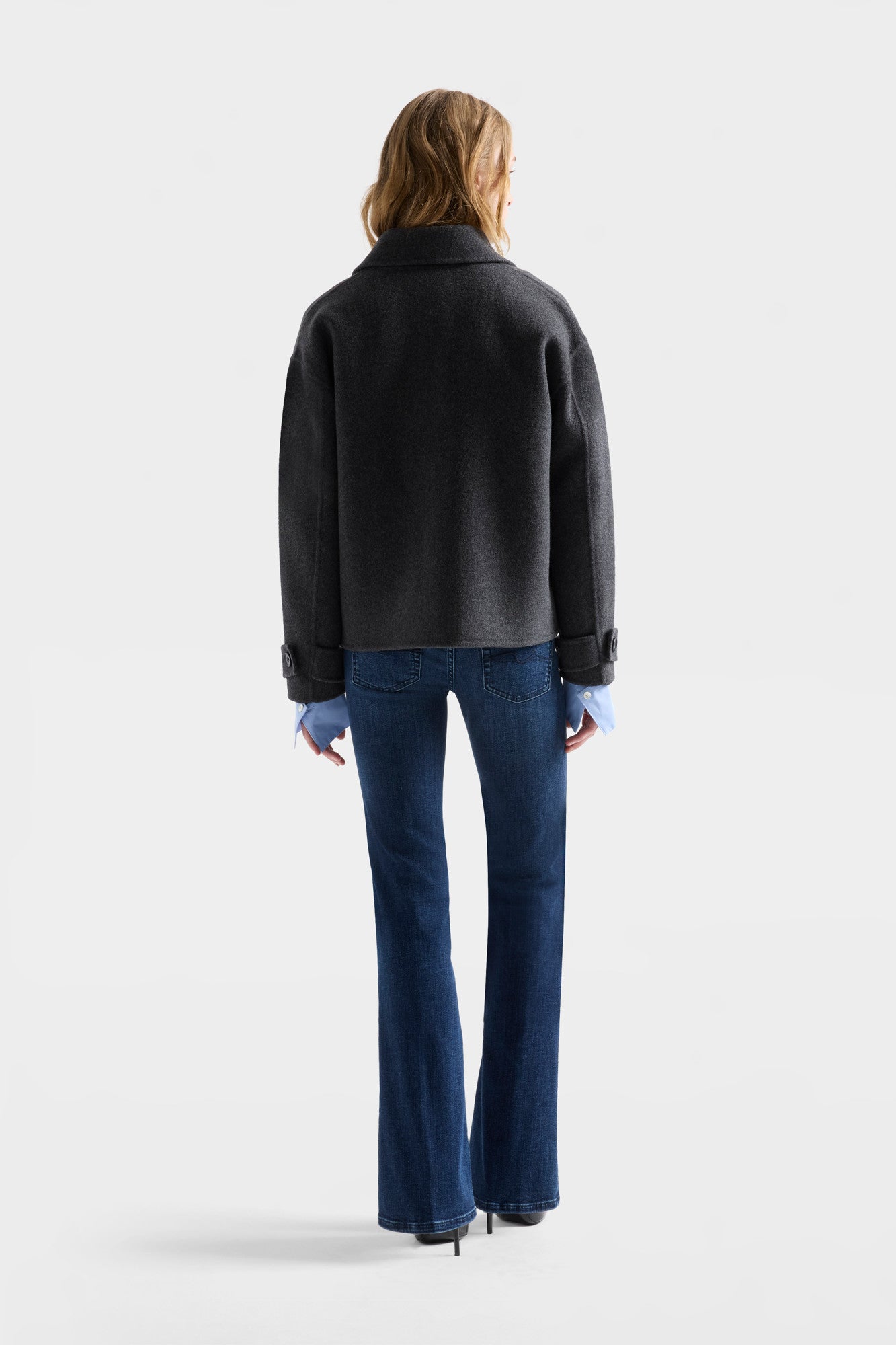 SHORT JACKET in Wool Slate | 7 For All Mankind