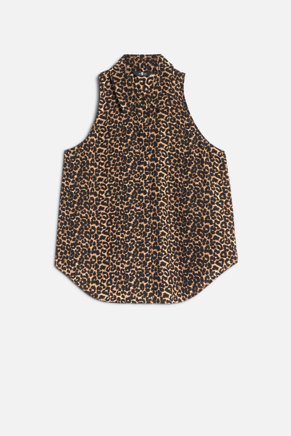 SLEEVELESS BUTTON DOWN in Silk