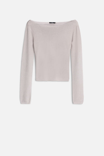 Boatneck Sweater in Silver Lurex