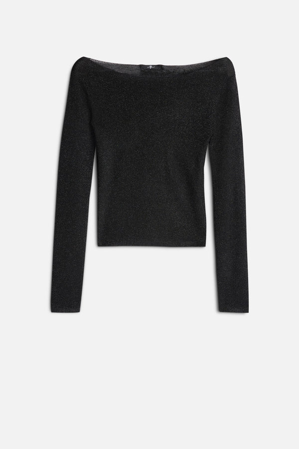 BOATNECK SWEATER in Lurex