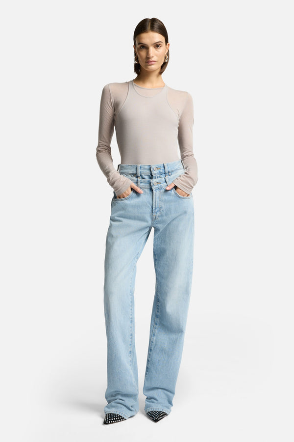 Double Waist Trouser in Bleach