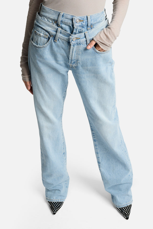 Double Waist Trouser in Bleach