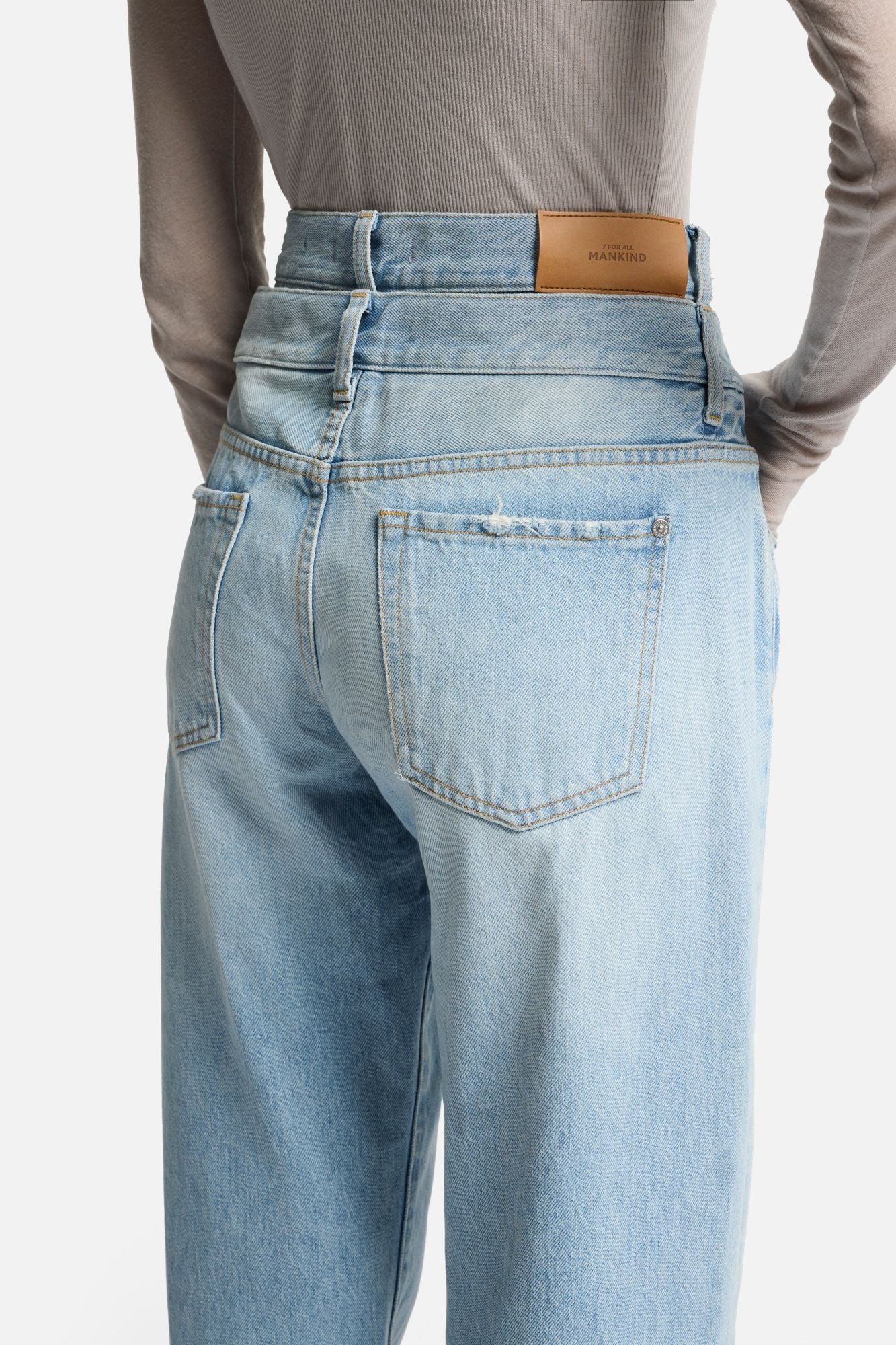 Double Waist Trouser in Bleach | 7 For All Mankind