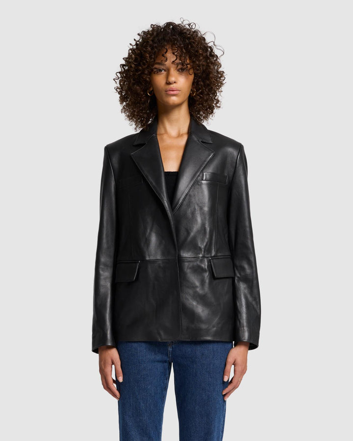 Outlet Italian Leather Jacket