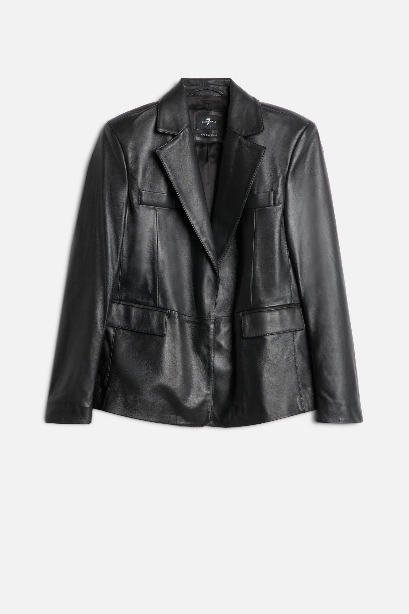 Italian Leather Blazer in Black | 7 For All Mankind