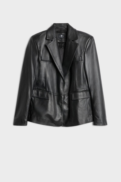 Leather Blazer in Black